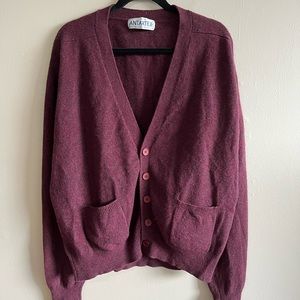 Burgundy Wool Cardigan